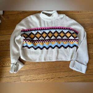 NYC Knits Patterned Cream Sweater - Size XL - NWOT